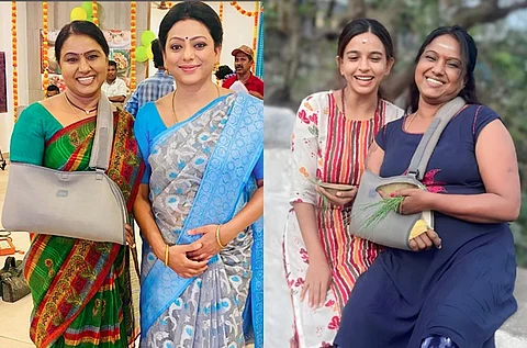 உண்மைக் காயத்துடன் நடிக்கும் சீரியல் நடிகை!