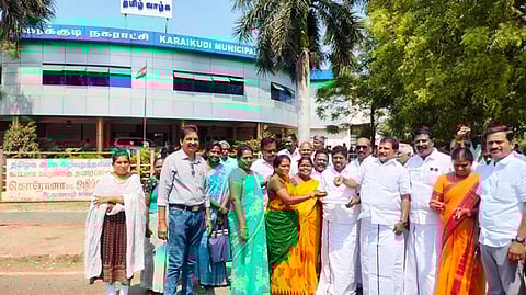 காரைக்குடியை மாநகராட்சியாக
தரம் உயா்த்தியதற்கு வரவேற்பு