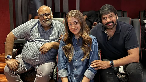 சிரஞ்சீவி, கீரவாணியுடன் நடிகை த்ரிஷா!