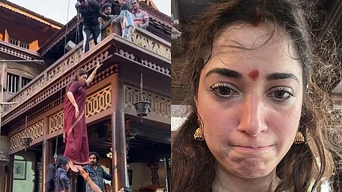 சவாலாக இருந்தாலும் மகிழ்ச்சியாக இருந்தது: தமன்னா பகிர்ந்த படப்பிடிப்பு புகைப்படங்கள்!