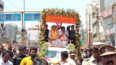 நாமக்கல்லில் மத்திய அமைச்சர் ராஜ்நாத் சிங் வாகனப் பேரணி