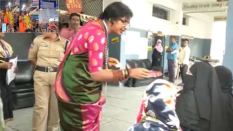 ஹிஜாப்பை அகற்றச் சொல்லி அடையாள அட்டையை சரிபார்த்த பாஜக வேட்பாளர்!