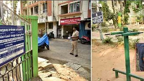 சென்னை ஆயிரம் விளக்கு மாடல் பள்ளி சாலையில் உள்ள மாநகராட்சி பூங்கா. ‘ராட் வெய்லா்’ நாய்.