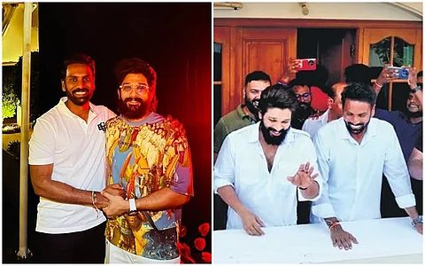 நந்தியால் எம்.எல்.ஏ சில்பா ரவிச்சந்திர கிஷோர் ரெட்டியுடன் நடிகர் அல்லு அர்ஜுன்