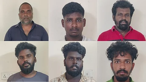 கைது செய்யப்பட்ட 6 பேர்.