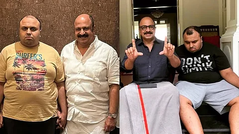 நடிகர் சித்திக் உடன் அவரது மூத்த மகன்.