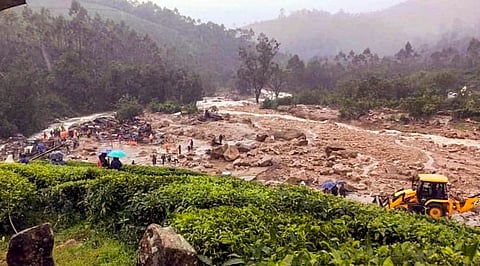 Landslides in the hilly areas near Meppadi