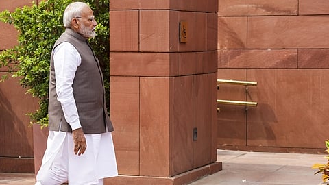 நாடாளுமன்ற வளாகத்தில் பிரதமர் நரேந்திர மோடி