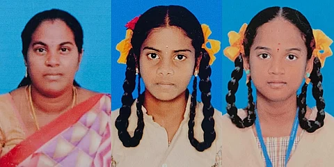 தற்கொலை செய்து கொண்ட உஷா, மகள்கள் நிவேதா, சர்மிளா.