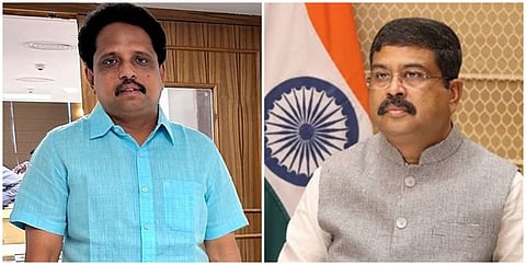 மதுரை மக்களவைத் தொகுதி உறுப்பினா் சு.வெங்கடேசன் - மத்தியக் கல்வி அமைச்சா் தா்மேந்திர பிரதான்