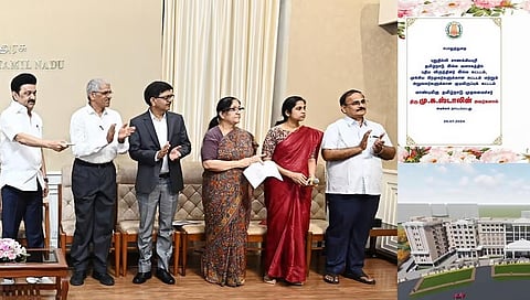 தில்லி தமிழ்நாடு இல்லத்தில் ரூ.257 கோடி மதிப்பீட்டில் புதிதாக கட்டப்படவுள்ள கட்டடங்களுக்கு காணொலி காட்சி வாயிலாக முதல்வர் மு.க.ஸ்டாலின் அடிக்கல் நாட்டினார்.