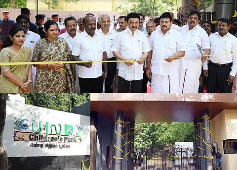ரூ. 30 கோடி செலவில் புனரமைக்கப்பட்டு பெயர் மாற்றம் செய்யப்பட்டுள்ள கிண்டி சிறுவர் பூங்காவை முதல்வர் மு.க.ஸ்டாலின் சனிக்கிழமை திறந்து வைத்தார்.