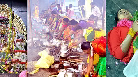 பல்வேறு வகையான நோ்த்திக் கடன்களை செலுத்திய பக்தா்கள்.