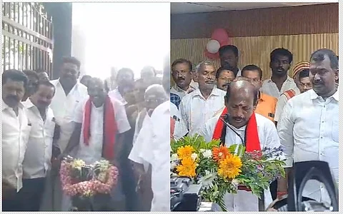மேயராக பதவியேற்கும் ராமகிருஷ்ணன்.