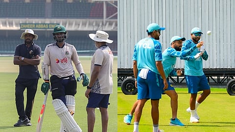 பயிற்சியில் ஈடுபடும் வங்கதேசம்- பாகிஸ்தான் வீரர்கள்