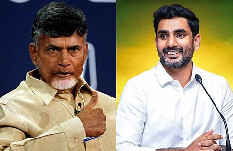 முதல்வா் சந்திரபாபு நாயுடு / நாரா லோகேஷ் (முதல்வா் சந்திரபாபு நாயுடுவின் மகன்)