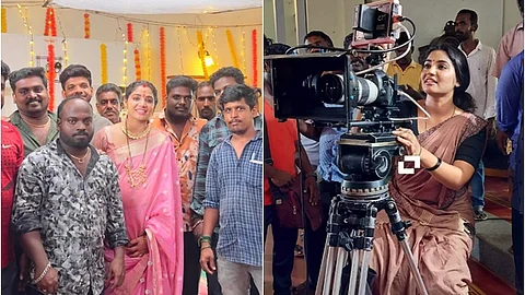 படப்பிடிப்பு தளத்தில் நடிகை அன்ஷிதா