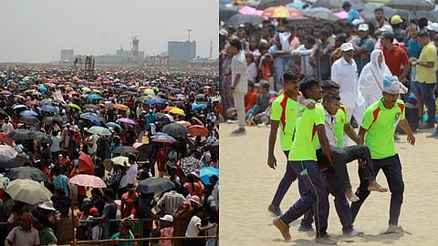 நெரிசலில் சிக்கி 240-க்கும் மேற்பட்டோா் மயங்கி விழுந்தனா்.