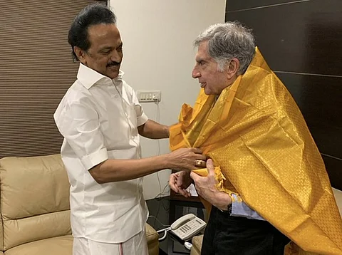 முதல்வர் மு.க.ஸ்டாலின்- ரத்தன் டாடா