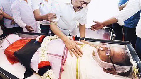 மறைந்த முரசொலி செல்வம் உடலுக்கு சென்னையில் இன்று இறுதிச்சடங்குகள்