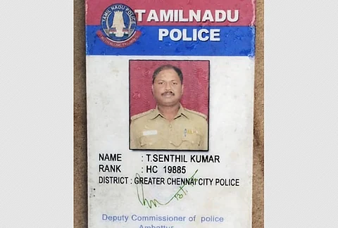 காட்பாடி ரயில் நிலைய சந்திப்பில் ரயிலில் இருந்து தவறி விழுந்த உயிரிழன்த காவல் சிறப்பு உதவி ஆய்வாளர் செந்தில்குமார்.