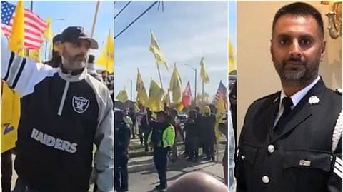 காலிஸ்தான் ஆதரவாக பேரணியில் பங்கேற்ற காவலர்