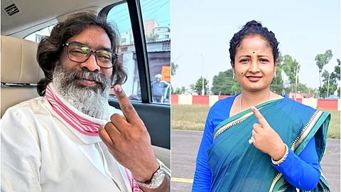 ஜார்க்கண்ட்: மனைவியுடன் வாக்களித்தார் முதல்வர் ஹேமந்த் சோரன்!