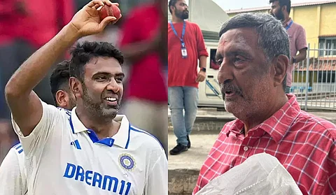 அஸ்வின் மற்றும் அவரது தந்தை ரவிச்சந்திரன்