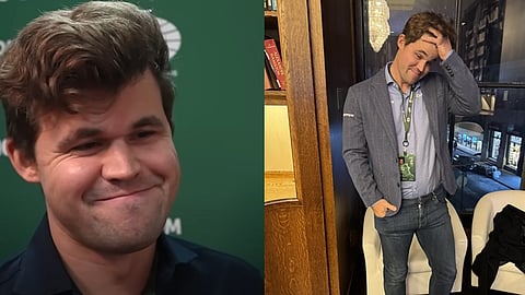 ஜீன்ஸ் அணிந்து பங்கேற்ற கார்ல்சென்..! தாமதம் ஏன் தெரியுமா?