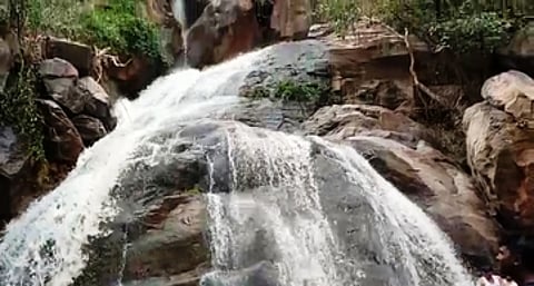 பெரம்பலூா் அருகேயுள்ள லாடபுரம் மயிலூற்று அருவி.