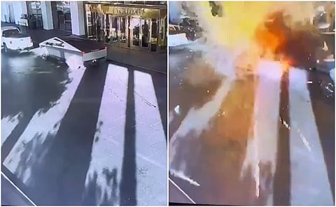 வெடித்துச் சிதறிய டெஸ்லா சைபர் டிரக்