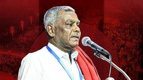 மாா்க்சிஸ்ட் கம்யூனிஸ்ட் கட்சியின் மாநிலச் செயலாளர் பெ. சண்முகம்.