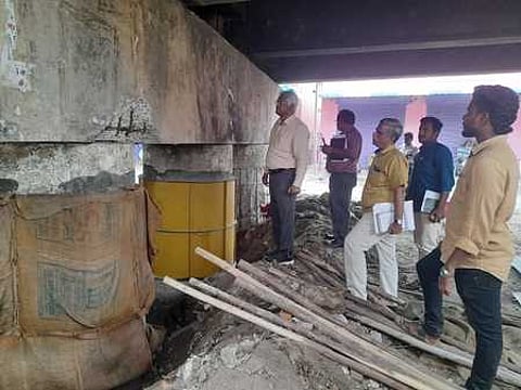 ரயில்வே மேம்பாலம் சீரமைப்புப் பணி: நெடுஞ்சாலைத்துறை அதிகாரி ஆய்வு