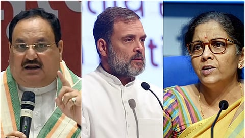 ஜெ.பி. நட்டா, ராகுல் காந்தி, நிர்மலா சீதாராமன்