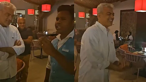 அஜித்திடம் பாடல் பாடி காண்பித்த ரசிகர்