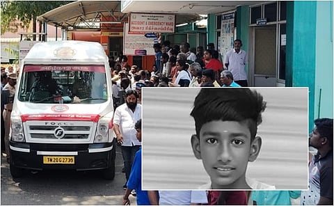 உள்படம்: உயிரிழந்த மாணவர் கவின்ராஜ்.