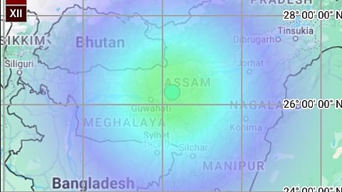 நிலநடுக்கம் ஏற்பட்ட பகுதி.