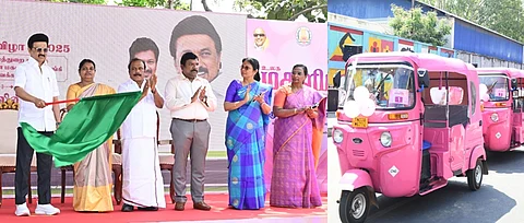 உலக மகளிர் நாள் விழா’ நிகழ்ச்சியில் ‘இளஞ்சிவப்பு’ ஆட்டோ திட்டத்தை கொடியசைத்து தொடங்கி வைத்த
முதல்வர் மு.க.ஸ்டாலின் .