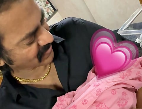 மகளுடன் ரெடின் கிங்ஸ்லி.
