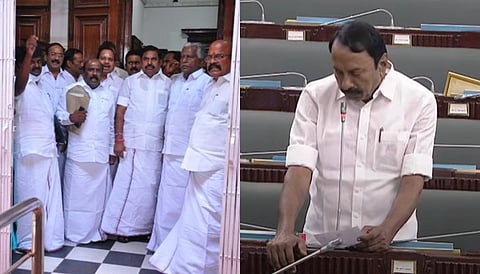 பேரவையிலிருந்து அதிமுகவினர் வெளியே(ற்றம்)! செங்கோட்டையன் உள்ளே!!