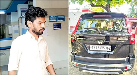 சொத்து தகராறில் அண்ணணை தாக்கிய தம்பி சின்னமணி மற்றும் கடத்தலுக்கு பயன்படுத்திய சொகுசு காரை போலீசார் பறிமுதல் செய்தனர்