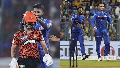 இஷான் கிஷன் ஆட்டமிழந்ததுக்கு மும்பை வீரர்கள் மகிழ்ச்சி.