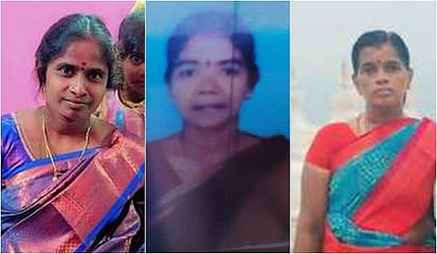 உயிரிழந்த கலைச்செல்வி, மாரியம்மாள், திருவாய்மொழி.