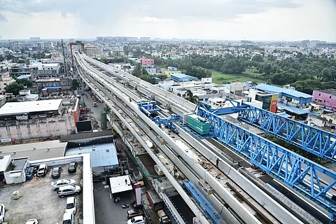 போரூர் பகுதியில் மெட்ரோ ரயில் பணி.