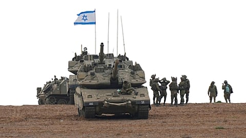 காஸா எல்லையில் இஸ்ரேல் ராணுவத்தினா் .