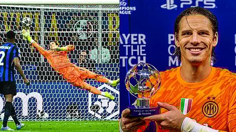 பந்தினை தடுத்த இன்டர் மிலன் கோல்கீப்பர் ஆட்ட நாயகன் விருது பெற்றார்.