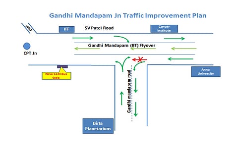சென்னை போக்குவரத்து காவல்துறை வெளியிட்ட வரைபடம்.