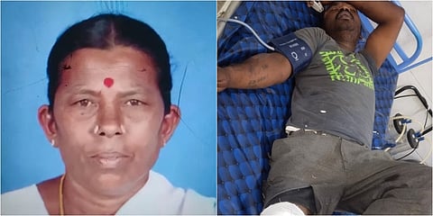 நகைக்காக கொலை செய்யப்பட்ட மூதாட்டி சரஸ்வதி, போலீஸாரால் சுட்டுப் பிடிக்கப்பட்ட கொள்ளையன் நரேஷ்குமார்.