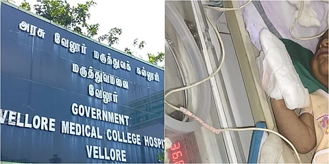 செவிலியரின் கவனக்குறைவால் பச்சிளம் குழந்தையின் கட்டைவிரல் வெட்டப்பட்டதில் குழந்தையின் கட்டுப்போடப்பட்டுள்ளது.
