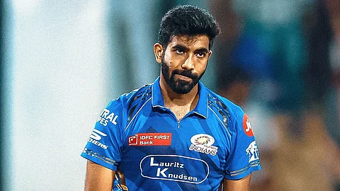 Jasprit bumrah looks after taking wickets. (pic from X, Mumbai Indians)